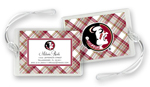 Noteworthy Collections College Luggage/ID Tags - Plaid (Florida State) (CLT-FSU05)
