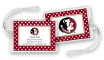 Noteworthy Collections College Luggage/ID Tags - Polka Dot (Florida State) (CLT-FSU06)