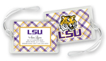 Noteworthy Collections College Luggage/ID Tags - Plaid (LSU) (CLT-LSU05)