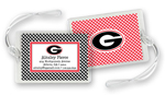 Noteworthy Collections College Luggage/ID Tags - Gingham (Georgia) (CLT-UGA03)
