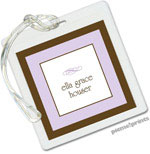 PicMe Prints - Luggage/ID Tags - Chocolate Border Lavender (Square)