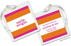 PicMe Prints - Luggage/ID Tags - Bold Bands Hot Pink/Tangerine