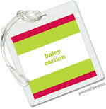 PicMe Prints - Luggage/ID Tags - Bold Bands Watermelon/Chartreuse (Square)