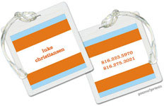 PicMe Prints - Luggage/ID Tags - Bold Bands Sky/Tangerine (Square)