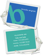 PicMe Prints - Luggage/ID Tags - Alphabet Turquoise on Ocean