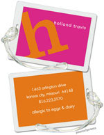 PicMe Prints - Luggage/ID Tags - Alphabet Tangerine on Hot Pink