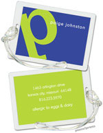 PicMe Prints - Luggage/ID Tags - Alphabet Chartreuse on Cobalt