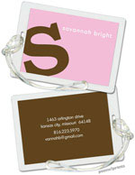 PicMe Prints - Luggage/ID Tags - Alphabet Chocolate on Pink