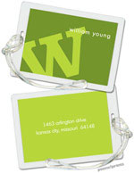 PicMe Prints - Luggage/ID Tags - Alphabet Chartreuse on Cilantro