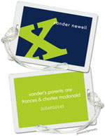 PicMe Prints - Luggage/ID Tags - Alphabet Chartreuse on Navy
