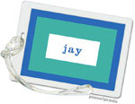 PicMe Prints - Luggage/ID Tags - Bold Bands Ocean/Turquoise (Rectangle)