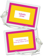 PicMe Prints - Luggage/ID Tags - Bold Bands Hot Pink/Sunshine