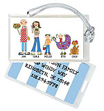 Starfish Art Luggage Tags - Create-Your-Own Family - Blue Back