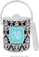 Boatman Geller - Custom Personalized Lucite Ice Buckets (Madison Damask) (IB+34ins+P06+si02+A07)