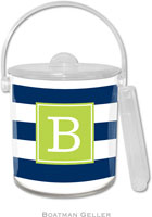 Boatman Geller - Custom Personalized Lucite Ice Buckets (Awning Stripe) (IB+38ins+P03+si01+A12)