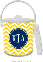 Boatman Geller - Custom Personalized Lucite Ice Buckets (Chevron) (IB+57ins+P08+si04+A03)