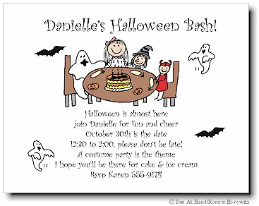 Pen At Hand Stick Figures - Invitations - Halloween #2 (color)