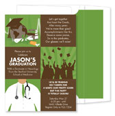 Noteworthy Collections - Invitations (3-Squared Med Grad Olive - Graduation) (ID-1060)