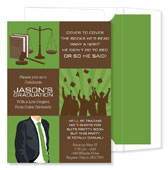Noteworthy Collections - Invitations (3-Squared Law Grad Olive - Graduation) (ID-1065)