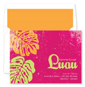 Noteworthy Collections - Invitations (Luau Palms Bright Pink) (ID-1083)