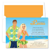 Noteworthy Collections - Invitations (Luau Couple - Blonde) (ID-1087-BL)