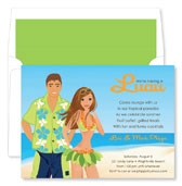 Noteworthy Collections - Invitations (Luau Couple - Brunette) (ID-1087-BR)