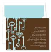Noteworthy Collections - Invitations (Key Pattern Chocolate - Moving Cards/Open House) (ID-1178)