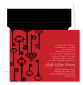 Noteworthy Collections - Invitations (Key Pattern Berry - Moving Cards/Open House) (ID-1180)