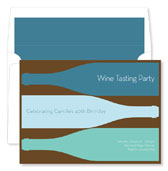 Noteworthy Collections - Invitations (Three Wine Bottles Ocean) (ID-459)