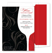 Noteworthy Collections - Invitations (Swirled Bouquet Black) (ID-469)