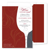 Noteworthy Collections - Invitations (Swirled Bouquet Maroon) (ID-470)