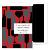 Noteworthy Collections - Invitations (Wine Silhouettes Red & Black) (ID-473)