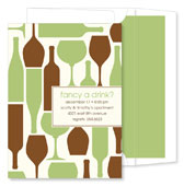 Noteworthy Collections - Invitations (Wine Silhouettes Wasabi & Chocolate) (ID-474)