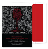 Noteworthy Collections - Invitations (Wine Words Black & Red) (ID-475)