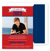 Noteworthy Collections - Graduation Invitations (Banner Year Berry with Photo) (DG-1790)