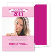 Noteworthy Collections - Graduation Invitations (Banner Year Pink with Photo) (DG-1792)