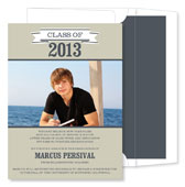 Noteworthy Collections - Graduation Invitations (Banner Year Taupe with Photo) (DG-1793)