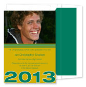 Noteworthy Collections - Graduation Invitations (Baseline: 2012 - Green & Gold with Photo) (DG-356-C01)