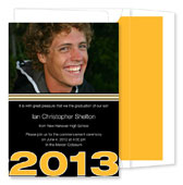 Noteworthy Collections - Graduation Invitations (Baseline: 2012 - Black & Bright Gold with Photo) (DG-358-C03A)
