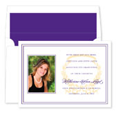 Noteworthy Collections - Graduation Invitations (Acanthus Horizontal - Purple & Bright Gold with Photo) (DG-370-C02)