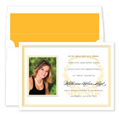 Noteworthy Collections - Graduation Invitations (Acanthus Horizontal - Bright Gold & Black with Photo) (DG-371-C03)