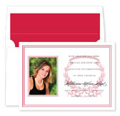 Noteworthy Collections - Graduation Invitations (Acanthus Horizontal - Red & Black with Photo) (DG-374-C06)