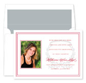 Noteworthy Collections - Graduation Invitations (Acanthus Horizontal - Red with Photo) (DG-379-C11)