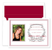 Noteworthy Collections - Graduation Invitations (Acanthus Horizontal - Maroon with Photo) (DG-380-C12)