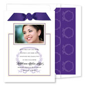 Noteworthy Collections - Graduation Invitations (Acanthus with Ribbon - Purple & Bright Gold with Photo) (DG-383R-C02)