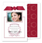 Noteworthy Collections - Graduation Invitations (Acanthus with Ribbon - Maroon & Silver with Photo) (DG-385R-C04)