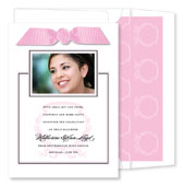 Noteworthy Collections - Graduation Invitations (Acanthus with Ribbon - Pink & Black with Photo) (DG-386R-C05)
