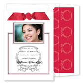 Noteworthy Collections - Graduation Invitations (Acanthus with Ribbon - Red & Black with Photo) (DG-387R-C06)