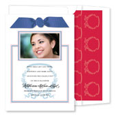 Noteworthy Collections - Graduation Invitations (Acanthus with Ribbon - Red & Blue with Photo) (DG-388R-C07)