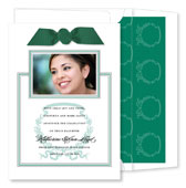 Noteworthy Collections - Graduation Invitations (Acanthus with Ribbon - Green with Photo) (DG-394R-C13)